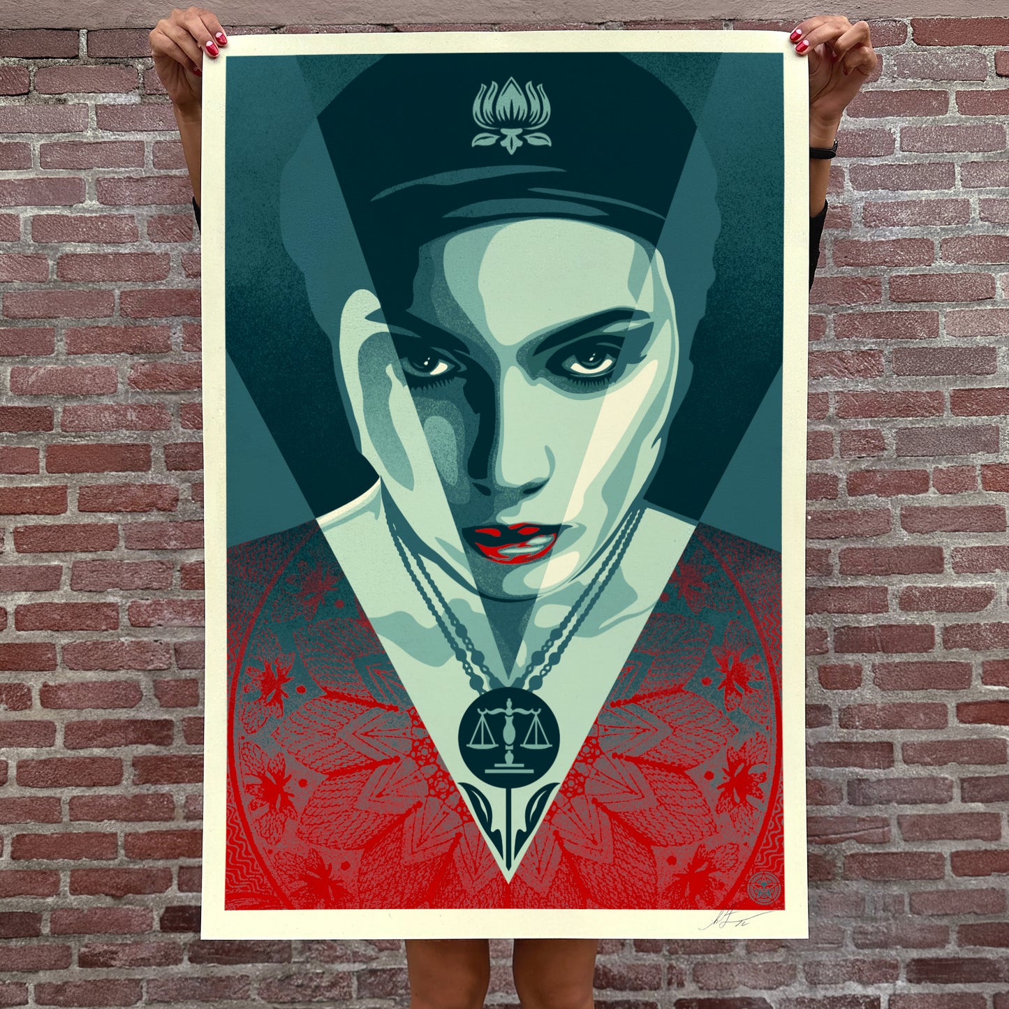 Justice Woman Signed Offset Lithograph